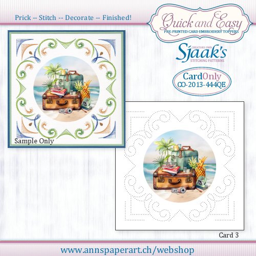 Sjaak's Stitching pattern CO-2013-444 Quick&Easy Card ONLY No. 3