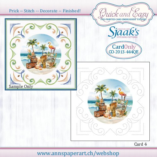 Sjaak's Stitching pattern CO-2013-444 Quick&Easy Card ONLY No. 4