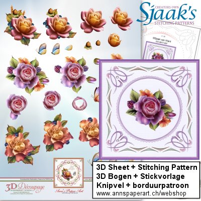 Sjaak's Stickvorlage CO-2017-037 & 3D Bogen 3DCD13014