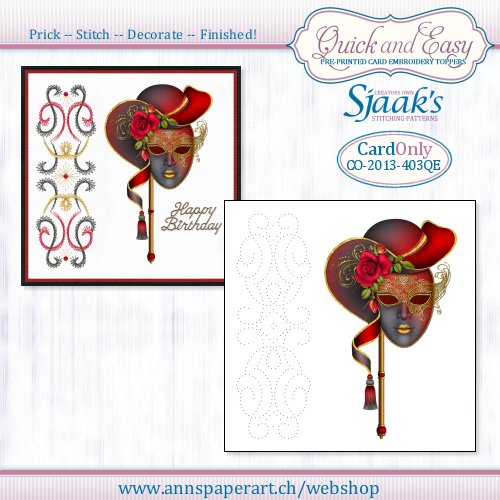 Sjaak's Stitching pattern CO-2013-406 Quick&Easy Card ONLY No. 1