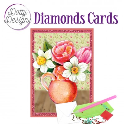 Dotty Designs Diamond Cards - Vase with Flowers - A6