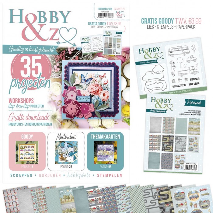 Hobby & Zo 29 + Schablone + Stempel + Paperpack