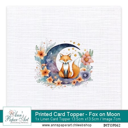 Bedruckte Auflegekarte 62 - Fox on Moon