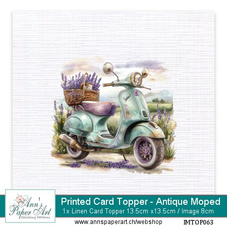 Neu! Bedruckte Auflegekarte 63 - Antique Moped