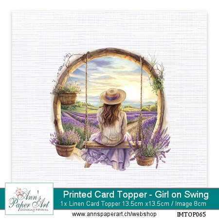 Neu! Bedruckte Auflegekarte 65 - Girl on Swing