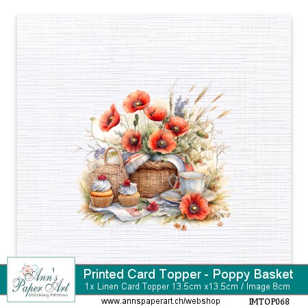 Neu! Bedruckte Auflegekarte 68 - Poppy Basket