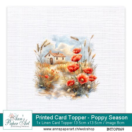 Neu! Bedruckte Auflegekarte 69 - Poppy Season