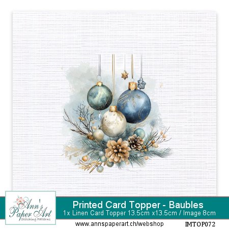 Neu! Bedruckte Auflegekarte 72 - Baubles