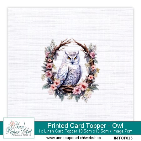 Printed Topper Card 15 - Owl