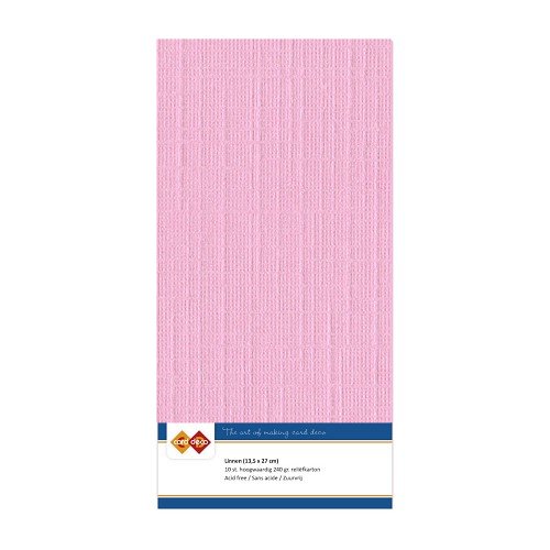 Linnen cardstock 16 Pink (5 Sheets 13.5 x 27cm)