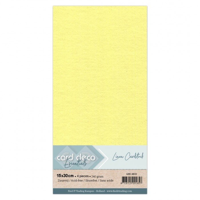 Linen cardstock 02 Cream (4 Sheets 15 x 30cm )