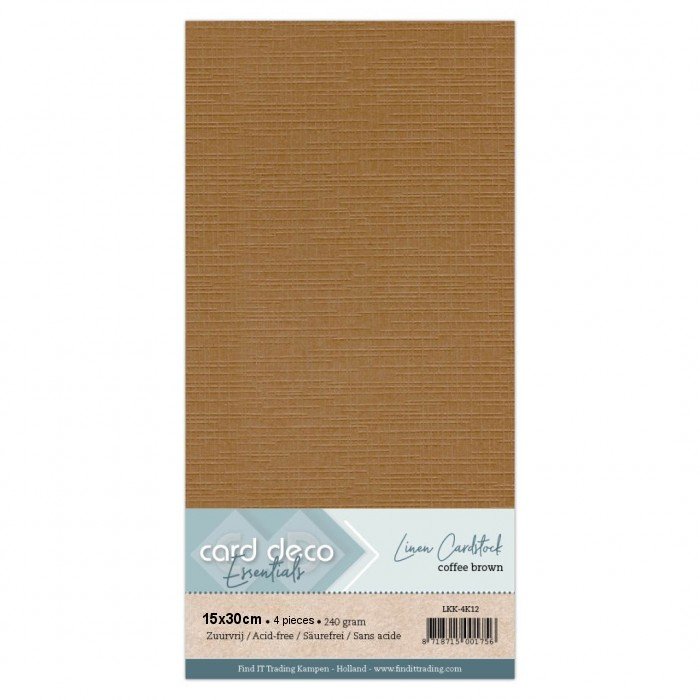 Linen cardstock 12 coffee brown (5 Sheets 15x30cm)