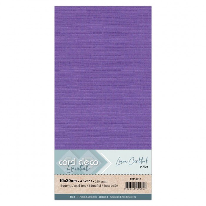 Leinen Karton 18 violet (4 Bogen 15x30cm)