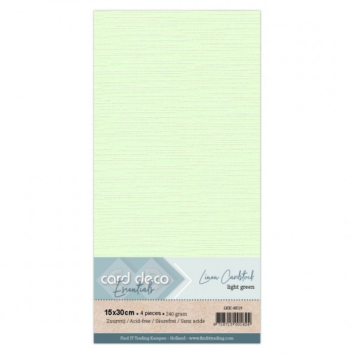 Linen cardstock 19 Light green (4 Sheets 15x30cm)