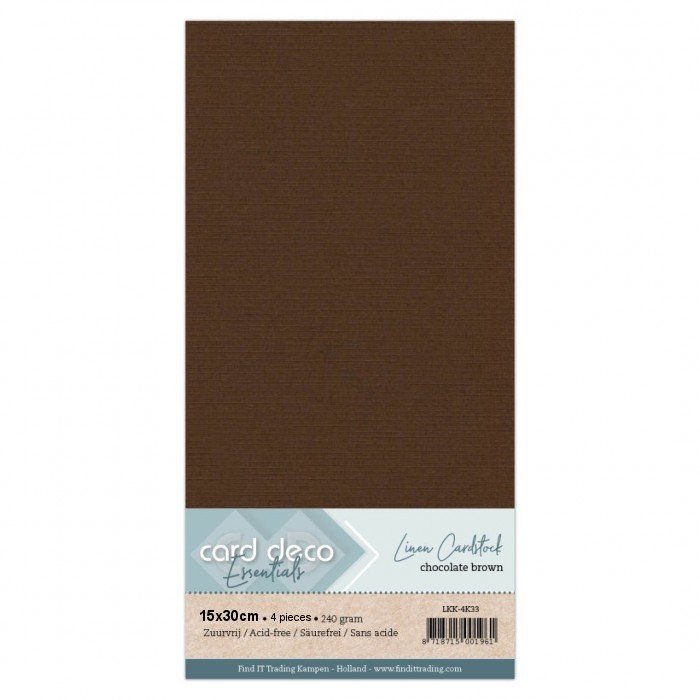 Linen cardstock 33 Chocolate Brown (4 Sheets 15x30cm )