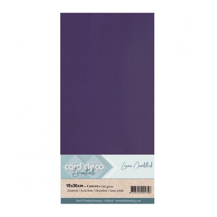 Leinen Karton 35 purpur (4 Bogen 15x30cm)