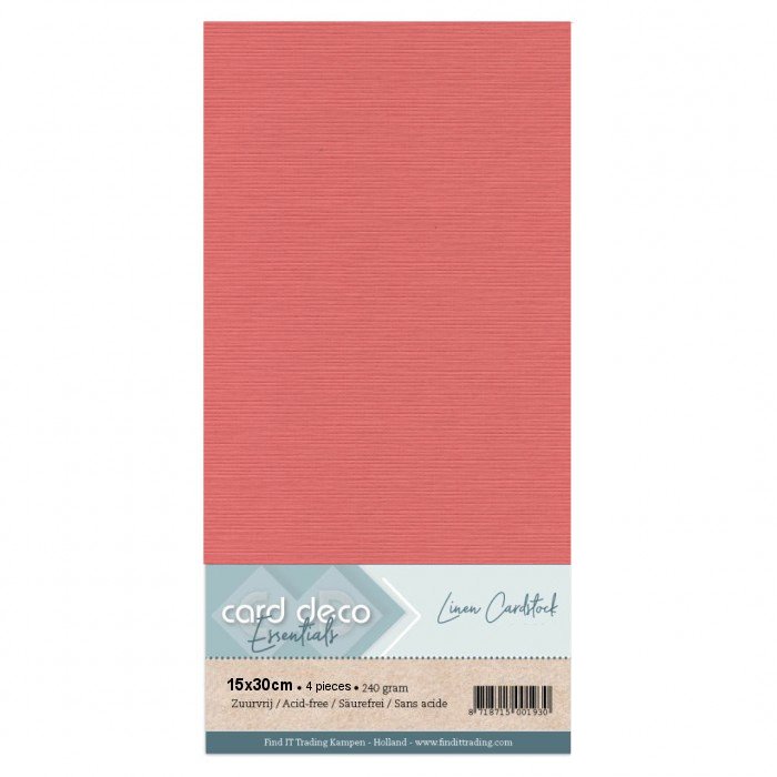 Linen cardstock 42 Flamingo (4 Sheets 15x30cm) - Click Image to Close