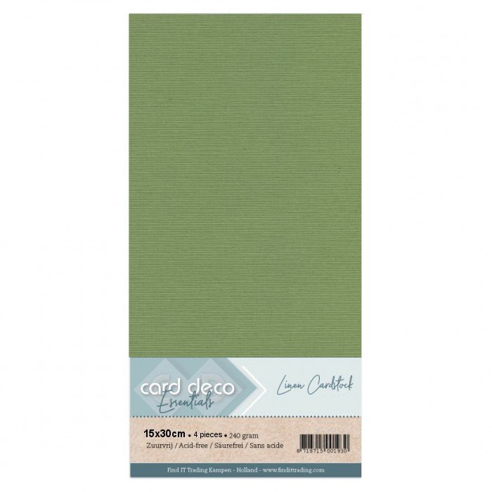 Linen cardstock 46 olive green (4 Sheet 15x30cm)