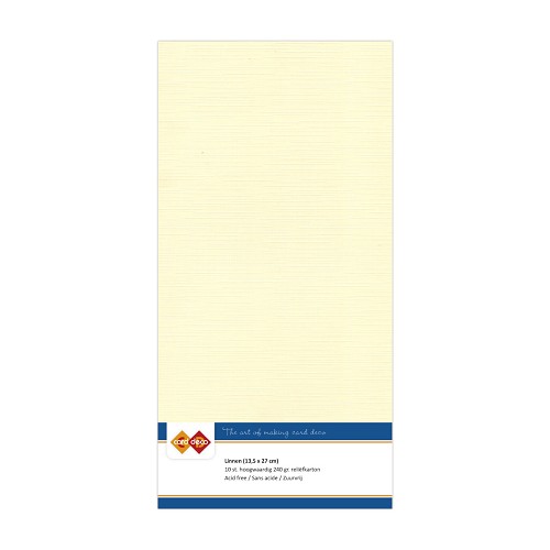 Linen cardstock 02 Cream (5 Sheets13.5 x 27cm ) - Click Image to Close