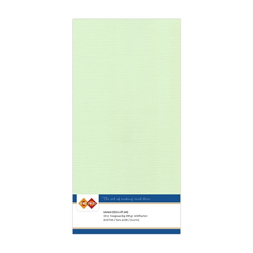 Linnen cardstock 19 Light green (5 Sheets 13.5 x 27cm)