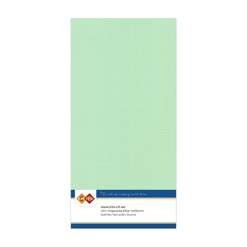 Linen cardstock 20 middle green (5 Sheets 13.5 x 27cm)