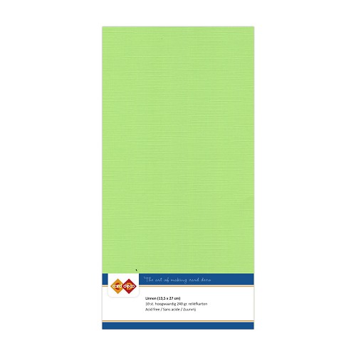 Linnen cardstock 21 May green (5 Sheets 13.5 x 27cm)