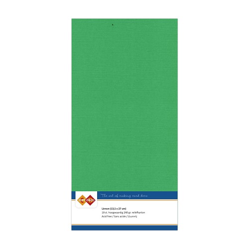 Linnen cardstock 22 green (5 Sheets13.5 x 27cm)