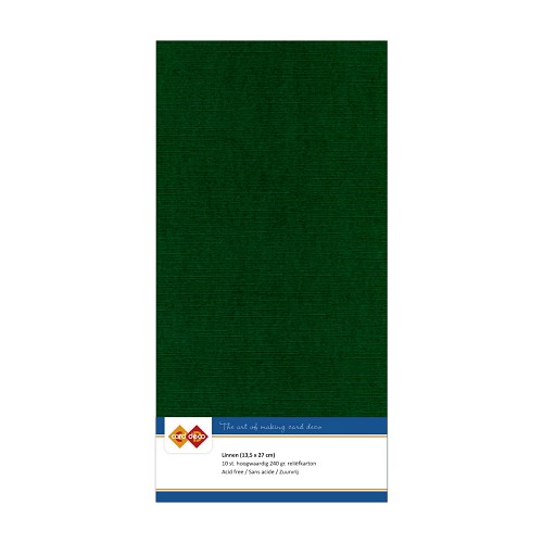 Linen cardstock 23 christmas green (5 Sheets 13.5 x 27cm)
