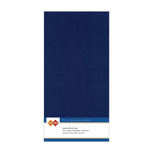 Linnen cardstock 30 dark blue (5 Sheets 13.5 x 27cm)