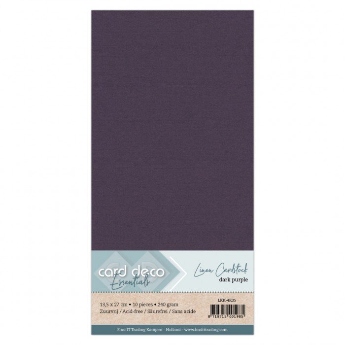 Leinen Karton 35 Dark Purple (Neue Farbe) (5 Bogen 13.5 x 27cm)