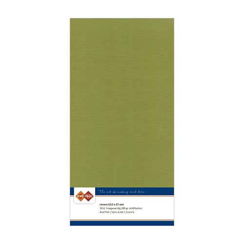 Linnen cardstock 46 olive green (5 Sheet 13.5 x 27cm)