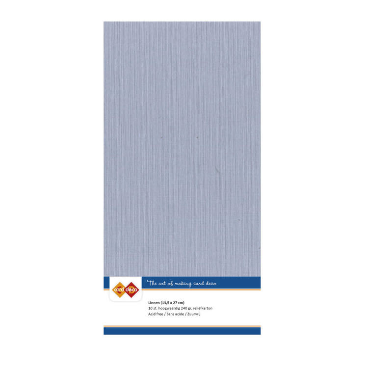 Linnen cardstock 52 Old Blue (5 Sheets 13.5 x 27cm)