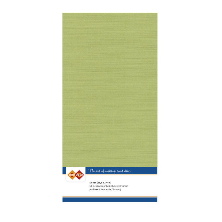 Linen cardstock 54 Avocado Green (5 Sheet 13.5 x 27cm)