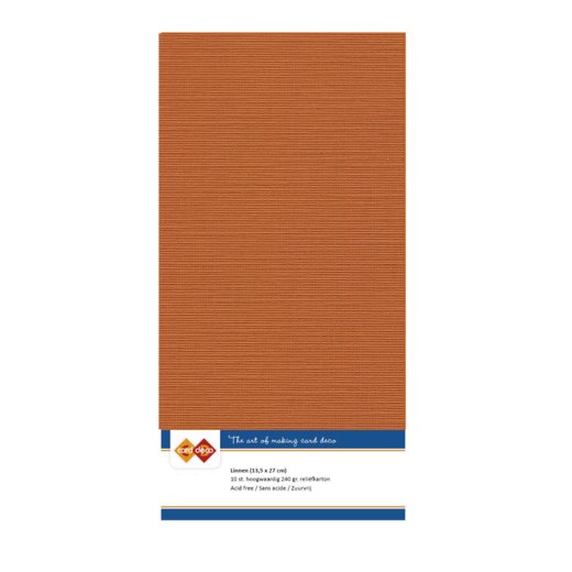 Linnen cardstock 59 Autumn Orange (5 Sheets 13.5 x 27cm)