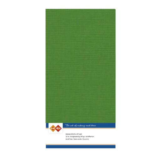 Linnen cardstock 60 Fern Green (5 Sheets 13.5 x 27cm)