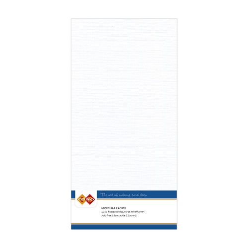 Linen Cardstock 01 White (10 pces 13.5 x 27cm)