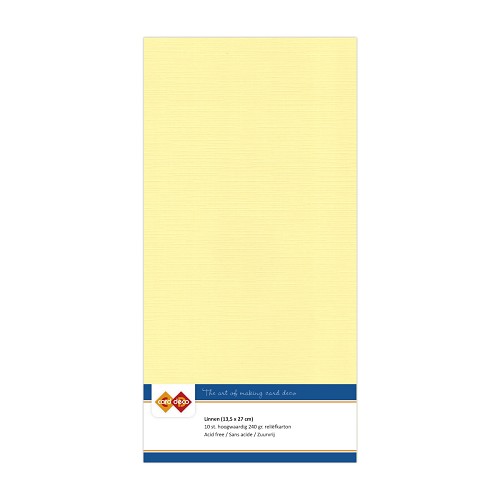 Linen cardstock 03 Light yellow (5 Sheets 13.5 x 27cm)