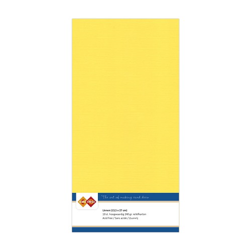 Linen cardstock 06 Canary yellow (5 Sheets13.5 x 27cm)