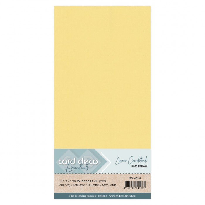 Leinen Karton 10 zart orange (5 Bogen 13.5 x 27cm)