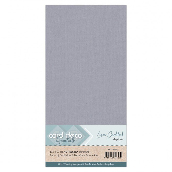 Leinen Karton 10 zart orange (5 Bogen 13.5 x 27cm)
