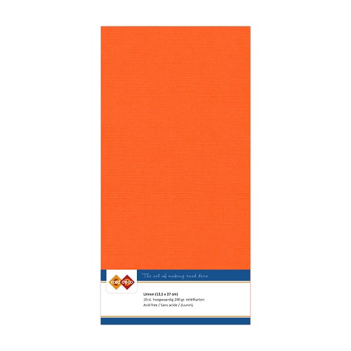 Leinen Karton 11 Orange (5 Bogen 13.5 x 27cm)