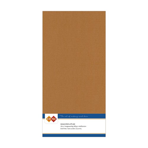 Linen cardstock 12 coffee brown (5 Sheets 13.5 x 27cm)