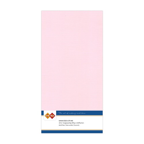 Linnen cardstock 15 light pink (5 Sheets 13.5 x 27cm)