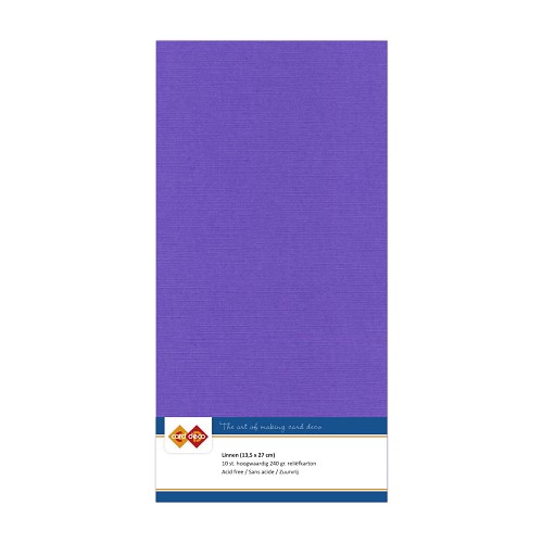 Linnen cardstock 18 violet (5 Sheets 13.5 x 27cm)