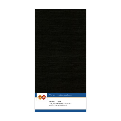 Linen cardstock 31 black (5 Sheets 13.5 x 27cm) - Click Image to Close