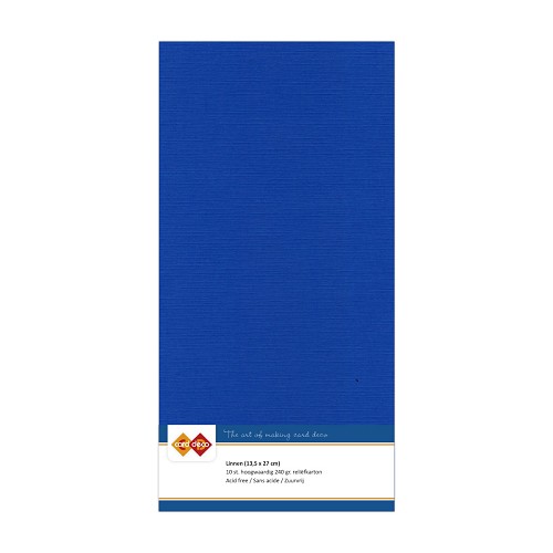 Linnen cardstock 39 Marine blue (5 Sheets 13.5 x 27cm)