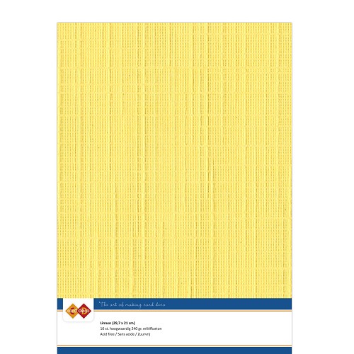Linen cardstock - A4 - 06 Bright Yellow (5x A4 Sheets)