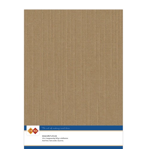 Linen cardstock - A4 - 12 Coffee Brown (5x A4 Sheets)