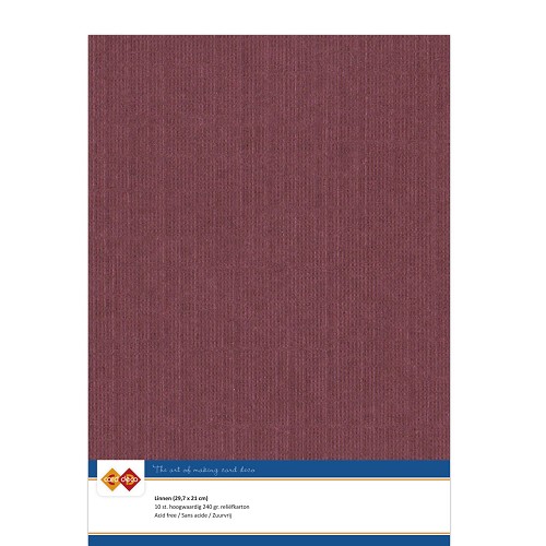 Linen cardstock - A4 - 14 Bordeaux (5x A4 Sheets)