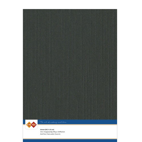 Linen cardstock - A4 - 31 Black (5x A4 Sheets)